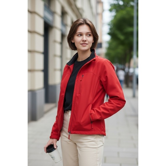 Ativa Women's XL Red Windbreaker Jacket Lightweight Full Zip Y2K - Picture 3 of 13